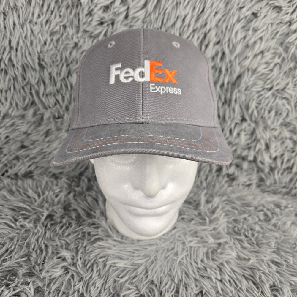 FedEx Express Baseball Cap Hat OSFM Grey Embroidered‎ Snapback BDA Cotton